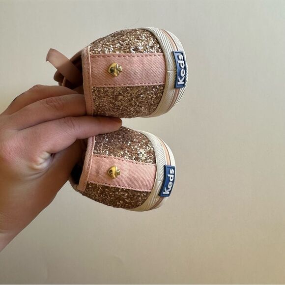 Ked’s X Kate Spade Rose Gold Glitter Champion Celebration Lace Up Sneakers - Picture 4 of 10